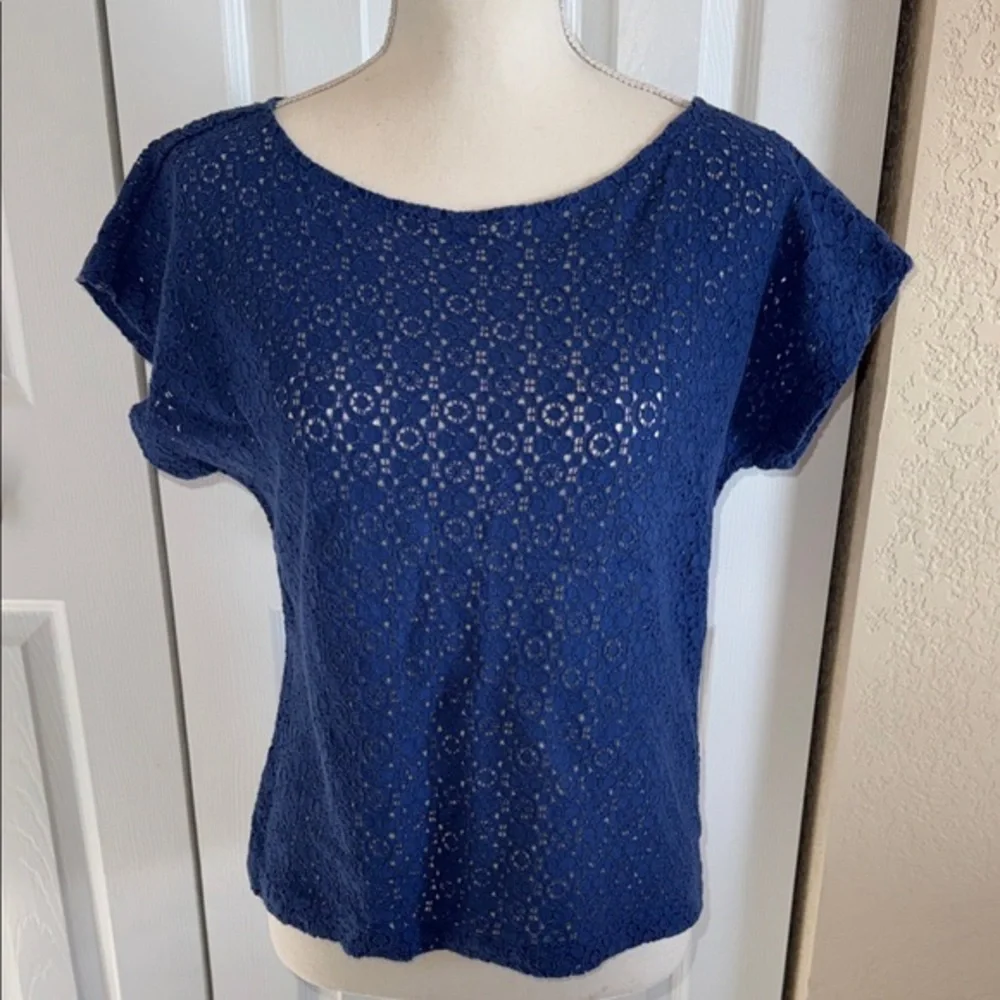 Ruby Rd. - Navy Blue Lace Women's Top - Picture 1 of 4